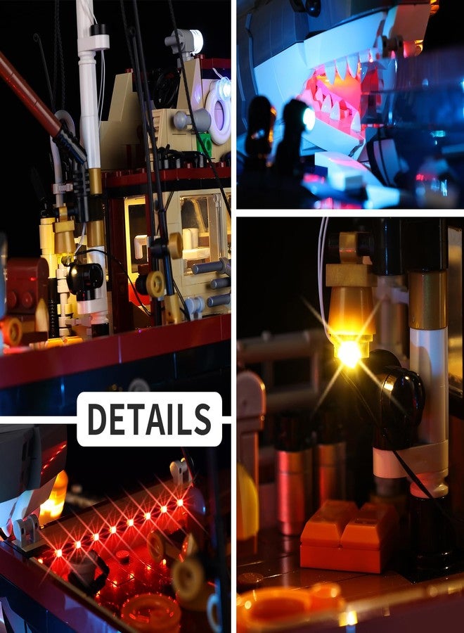 Kyglaring طقم إضاءة LED من Kyglaring متوافق مع مجموعة Lego 21350، ملحقات إضاءة متوافقة مع مجموعة نماذج Ideas Jaws، أضواء فقط (النموذج غير متضمن)، إصدار RC. - Image 5